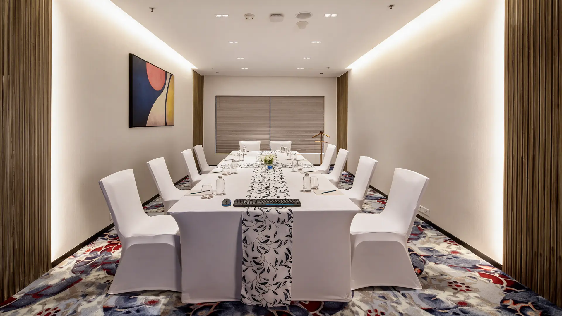 A private room dressed for an intimate gathering